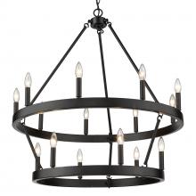  1017-96 BLK - Alastair 2 Tier 9+6 Light Chandelier in Matte Black